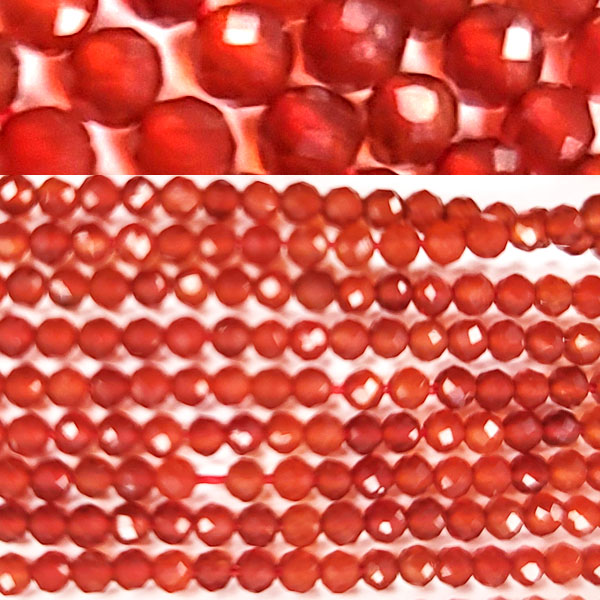 CARNELIAN 02MM FACETED ROUND